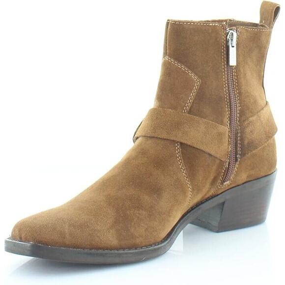 DKNY Mina Western Bootie Women's Boots US 7.5 Oiled Suede Latte/LAT - Picture 3 of 8